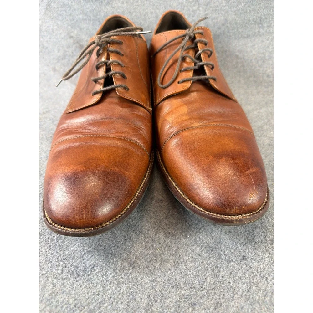 Cole Haan Cap Toe Oxford Men 13M Tan Leather Dress Shoes Lace Up Formal Business
